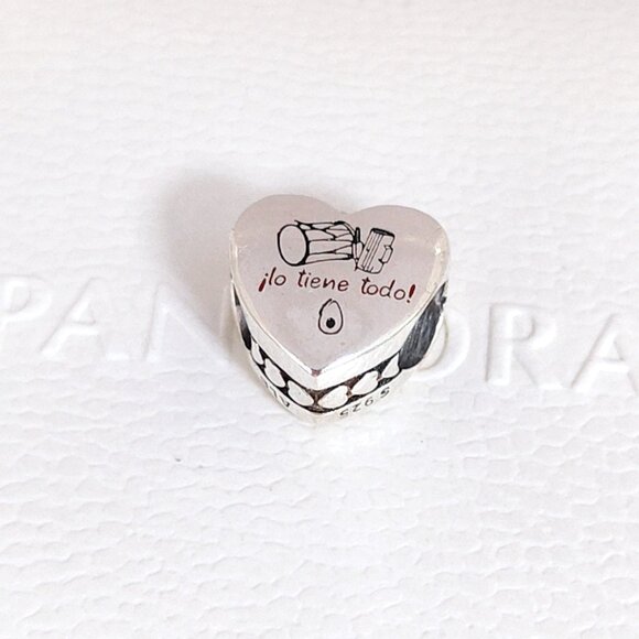 Pandora Dominican Republic Flag Heart Charm Bead S925 Silver with box - Picture 2 of 7